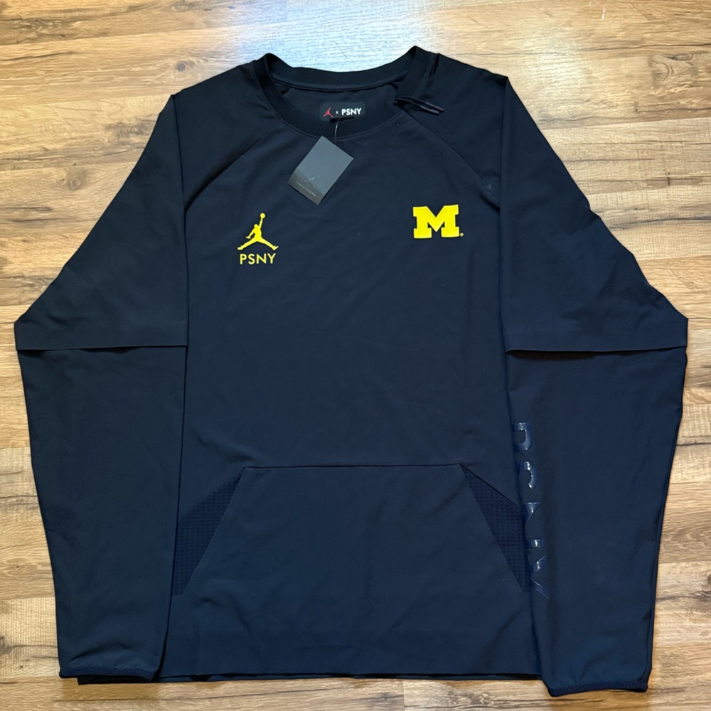 2017 Jordan x PSNY Michigan Wolverines Tech Fleece Crewneck Sweatshirt